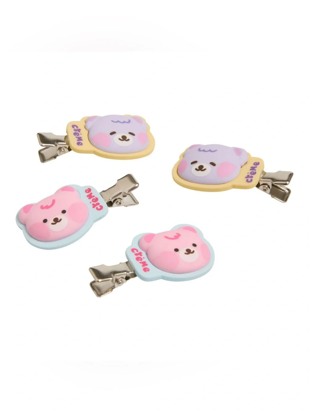 crème Beary Cute Pastel Bear Hair Clips - Set of 4
